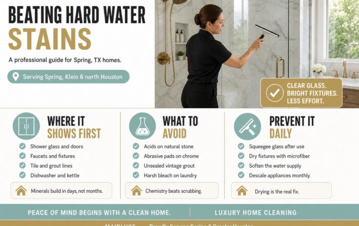 Infographic: beating hard water stains in Spring, TX homes by MaidLuxe