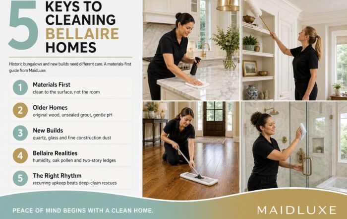 Infographic: 5 keys to cleaning Bellaire, TX homes by MaidLuxe