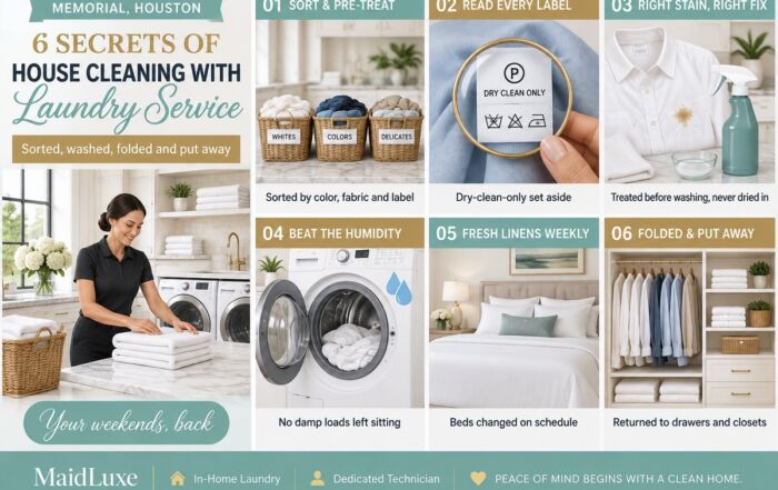 Infographic: 6 secrets of house cleaning with laundry service in Memorial, Houston by MaidLuxe