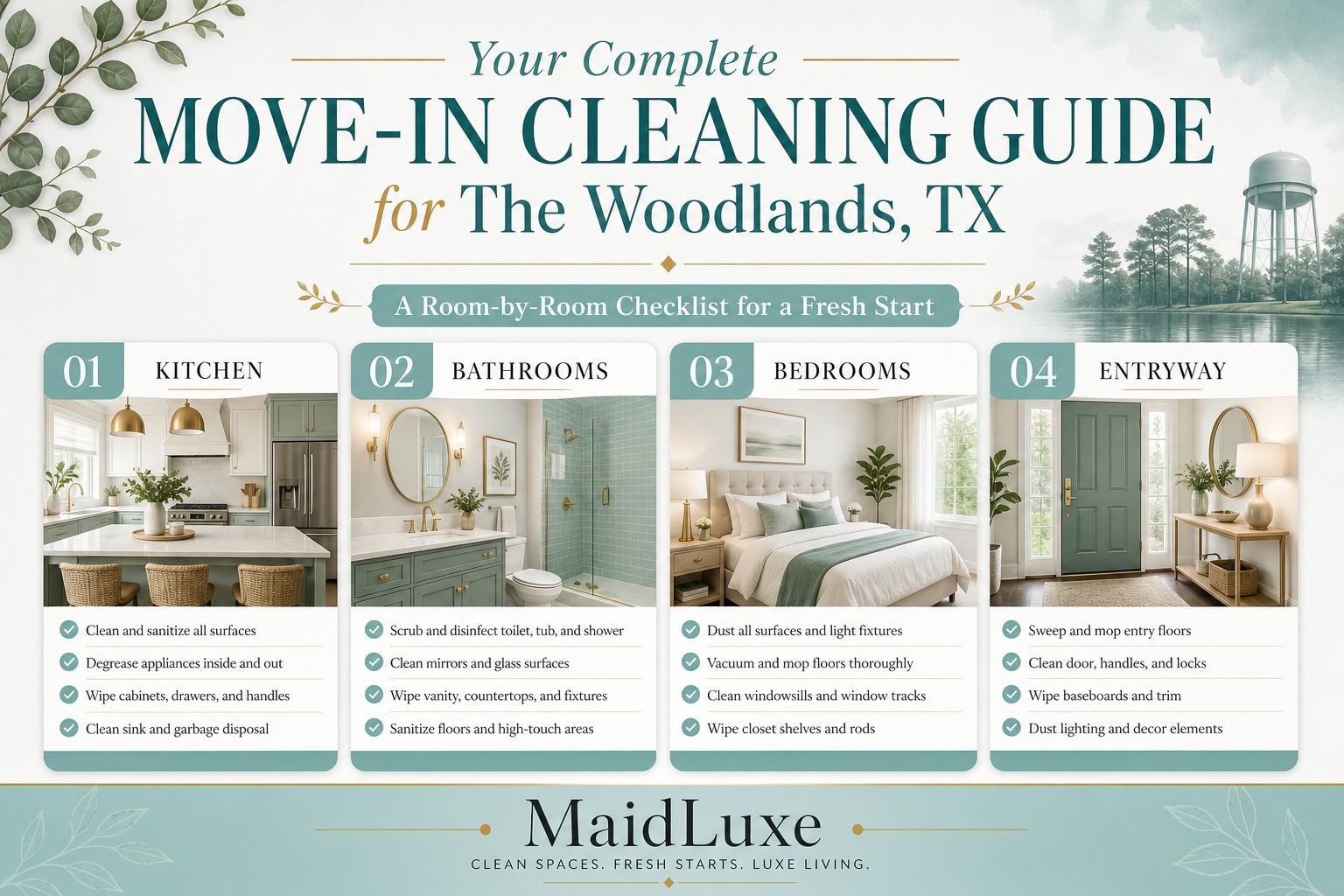 Move-In Cleaning Guide for The Woodlands Texas - MaidLuxe